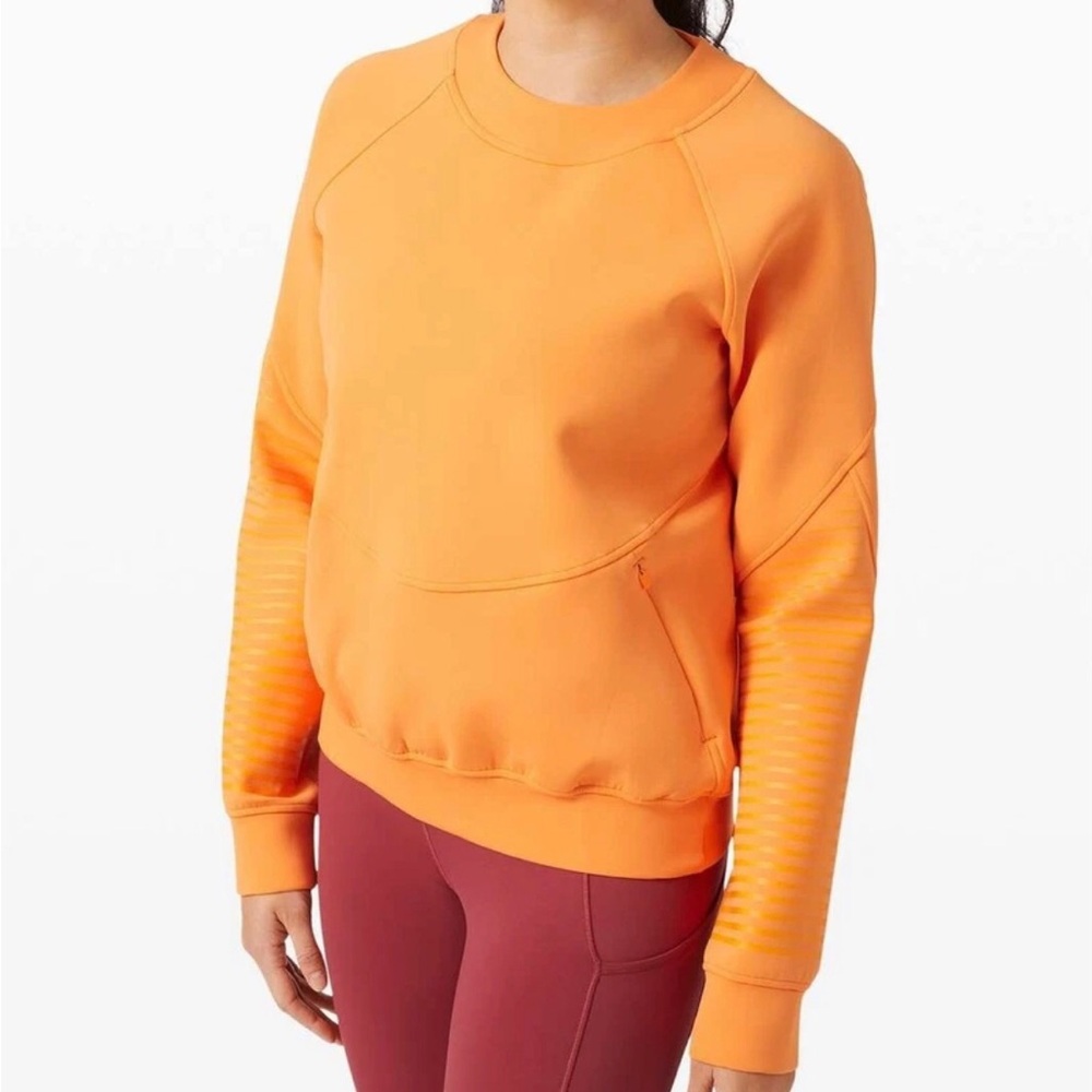 lululemon athletica Bright Orange Crew Pullover Sweatshirt
